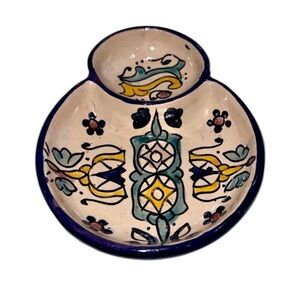 Talavera Olive Dish Side Pit Holder Handpainted Serving Dish 7 Inch